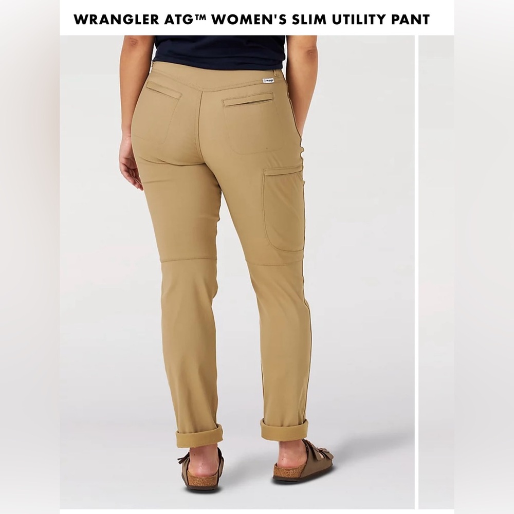 Wrangler ATG Women’s Slim Utility Pant in SILVER .. Size 4 Tall